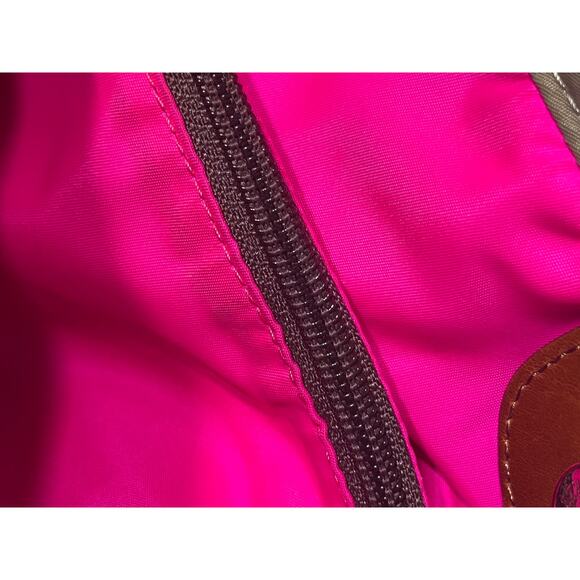 Dooney & Bourke Authenticated Victoria Handbag Olive Green pink Nylon Bag - Picture 10 of 13